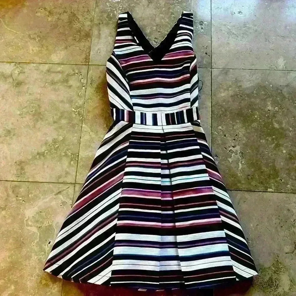 Adelyn Rae dress size small. Striped Sleeveless hidden zipper on side NWT - Picture 5 of 11